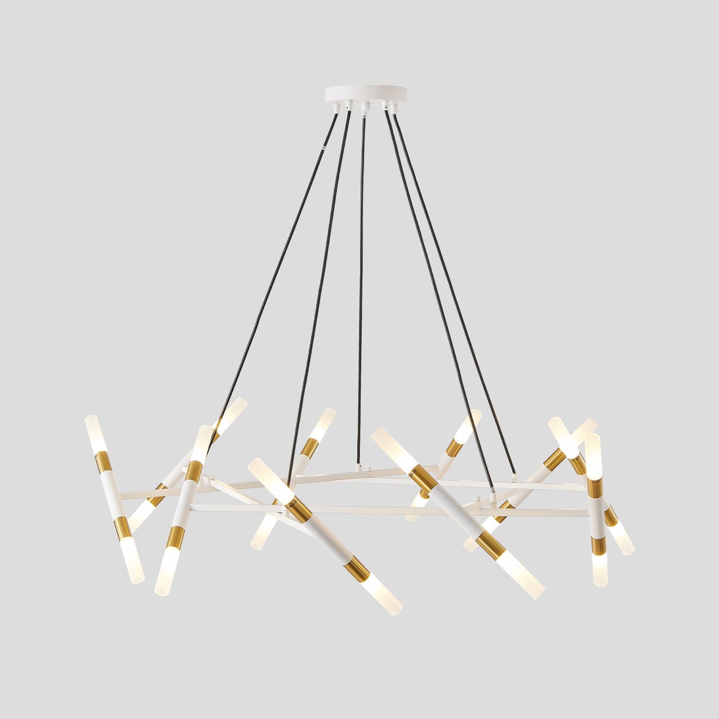 41-Inch White Gold Modern Chandelier Light Fixture