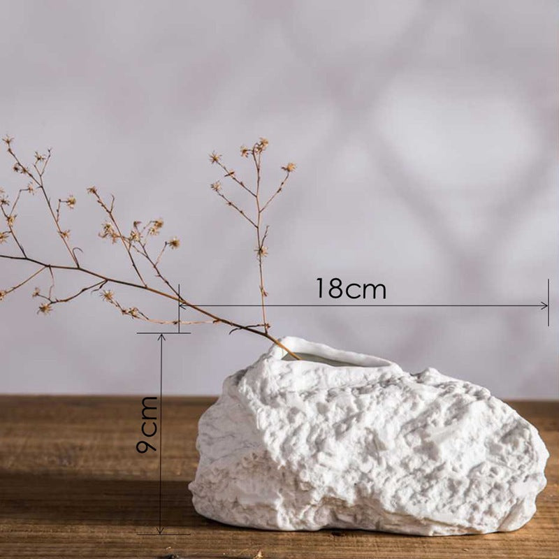 Modern Marble Ceramic Stone Flower Vase Creative Home Decoration Ornament