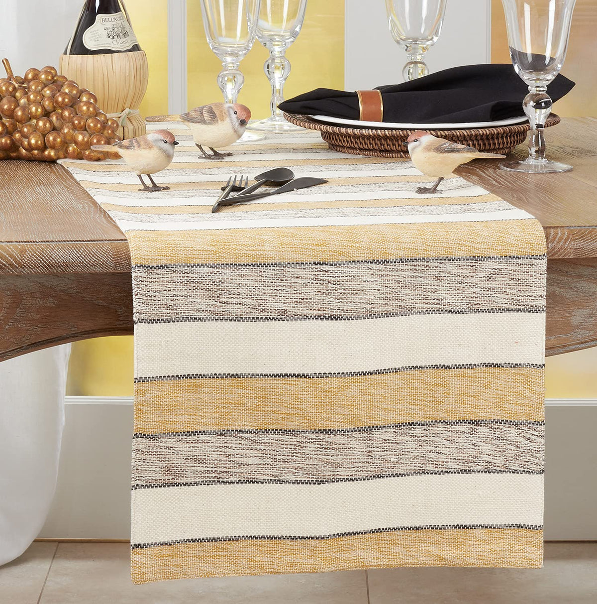 Fennco Styles Woven Textured Stripe Decorative