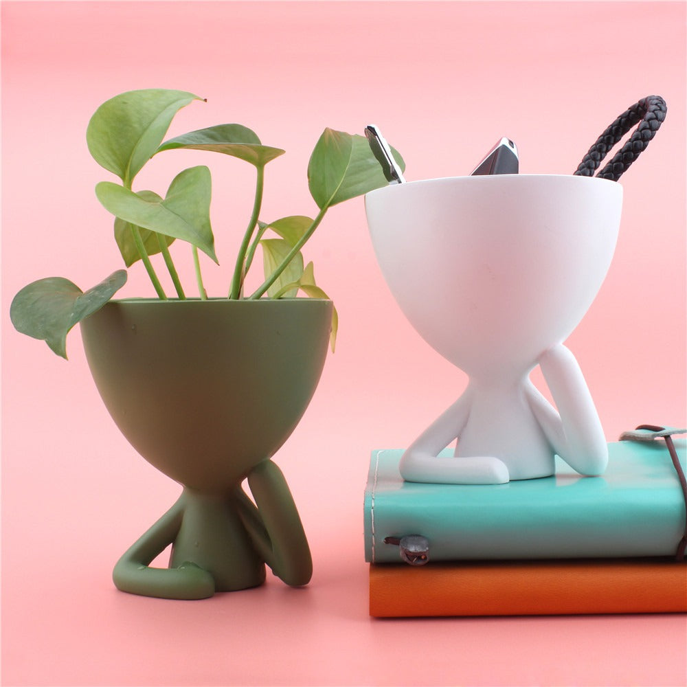 Cartoon Cheek Support Abstract Figurine Creative Desktop Home Decoration