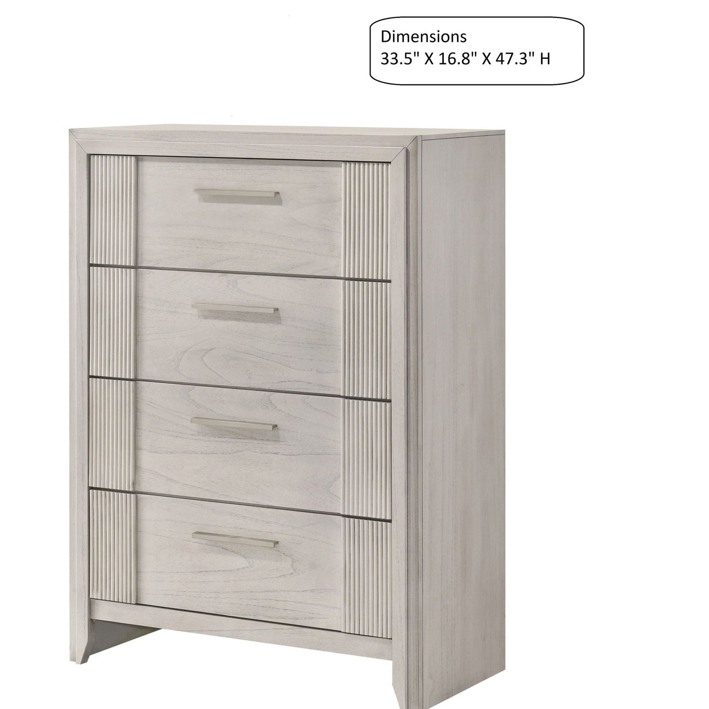 White 4-Drawer Tall Storage Chest for Home Organization