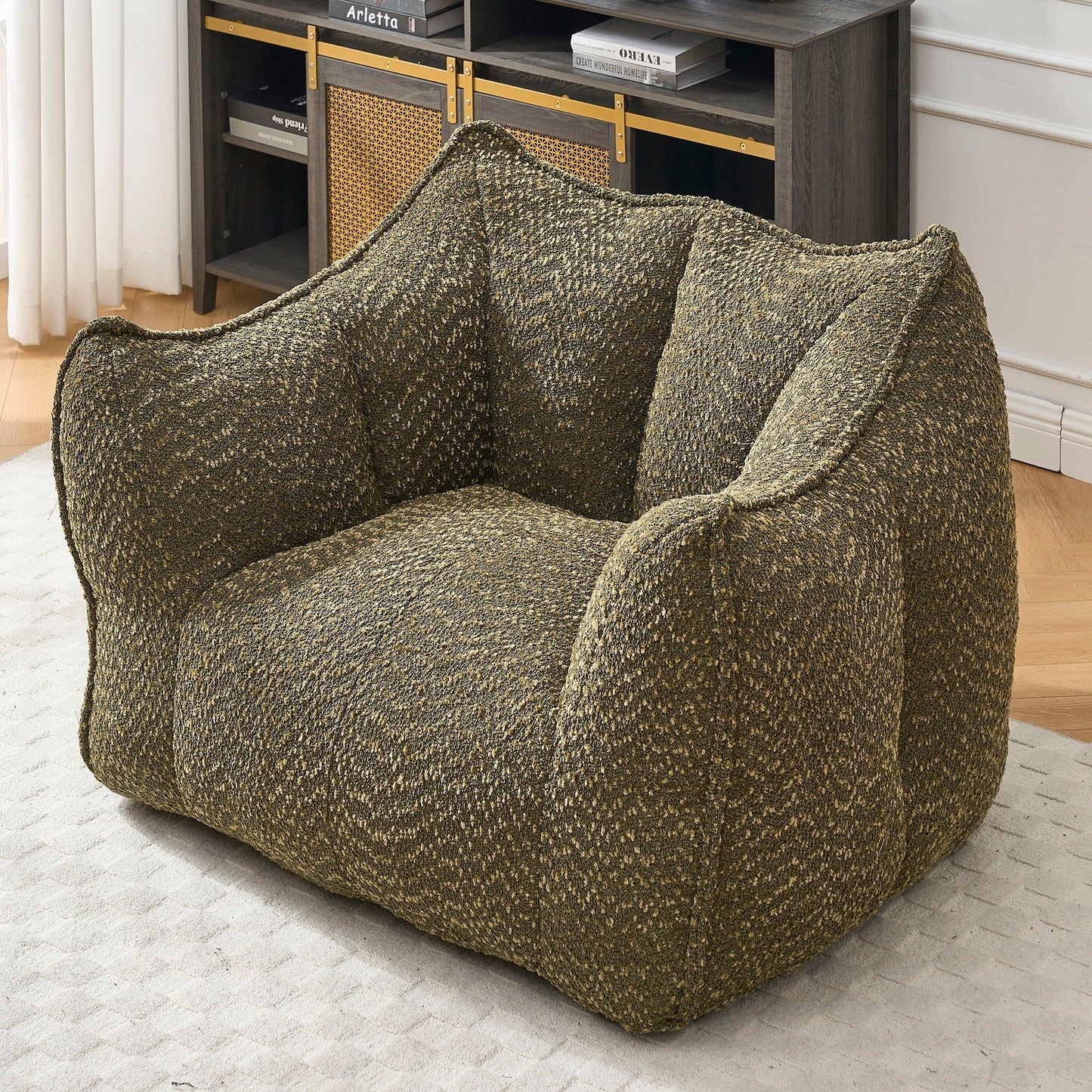 Comfortable Chenille Sofa Chair with Resilient Foam Cushion