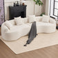 4-Seater Fabric Sofa with Sponge Cushions and Pillows