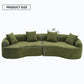 4-Seater Fabric Sofa with Sponge Cushions and Pillows