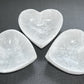 Selenite Satin Spar Crystal Heart Bowl Carved Decorative Home Accent