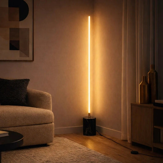 Prism LED Floor Lamp with Gold Marble Base
