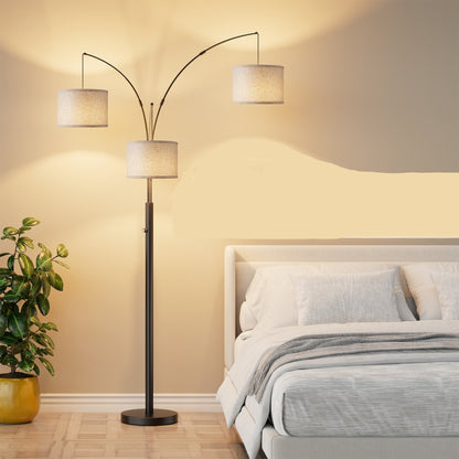 Dimmable Three-Head Floor Lamp with Color Temperature Control