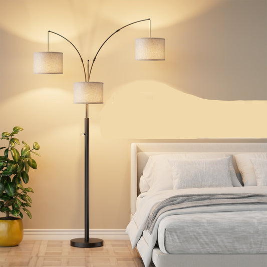 Dimmable Three-Head Floor Lamp with Color Temperature Control