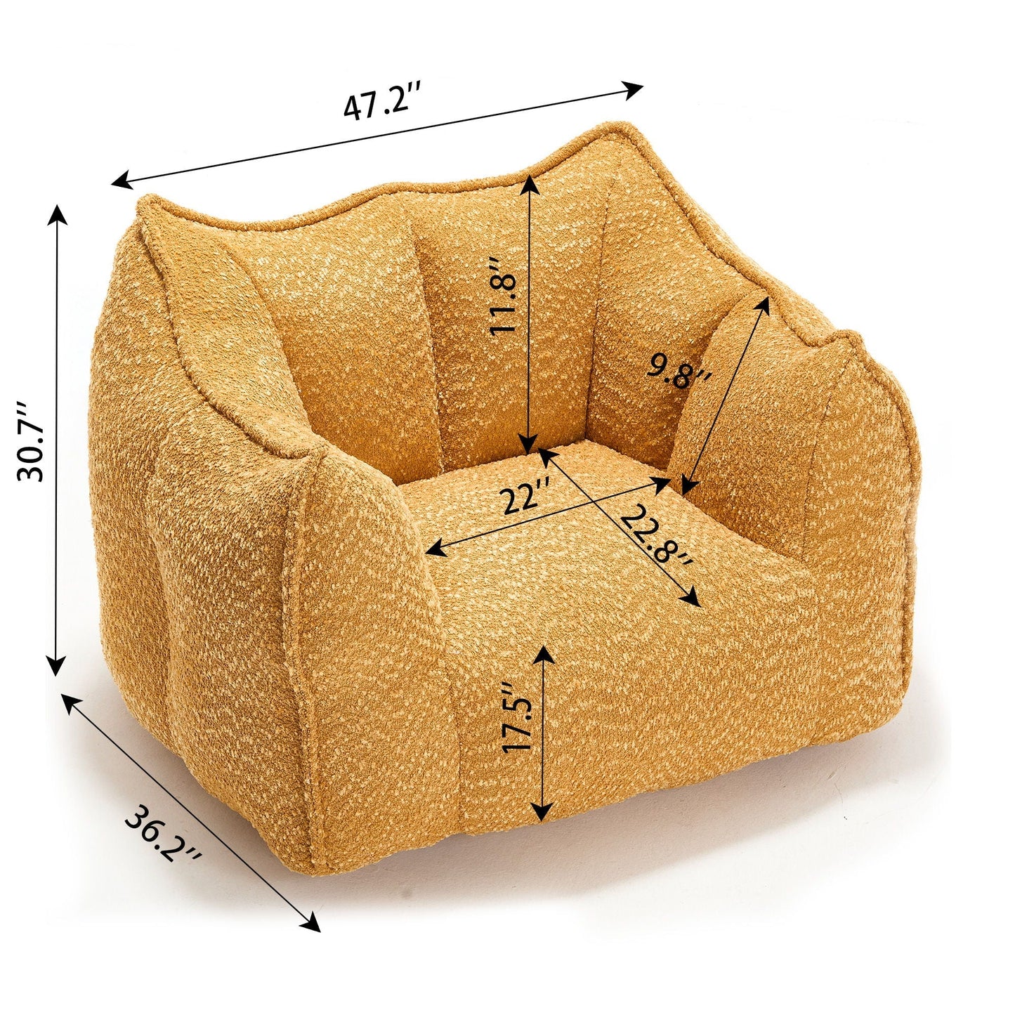 Comfortable Chenille Sofa Chair with Resilient Foam Cushion