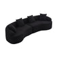 4-Seater Fabric Sofa with Sponge Cushions and Pillows