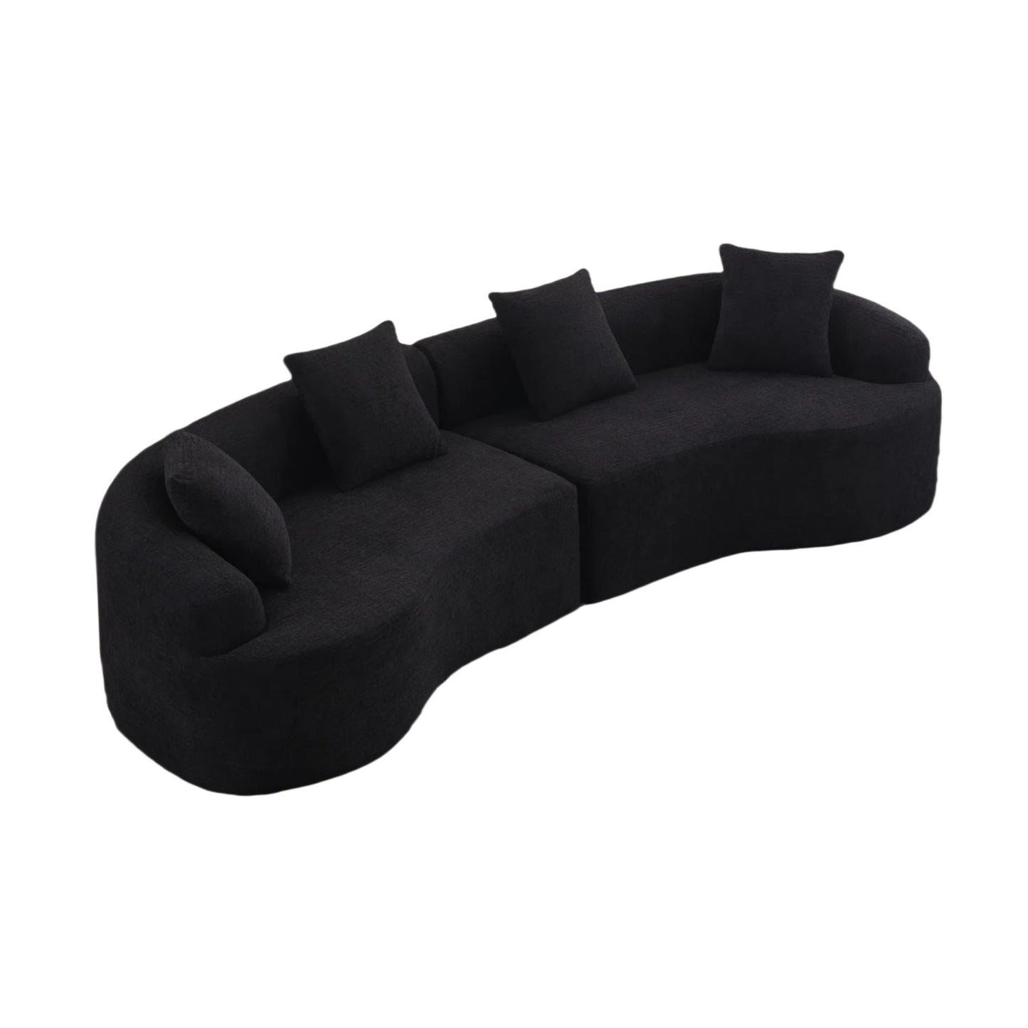 4-Seater Fabric Sofa with Sponge Cushions and Pillows