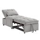 4 in 1 Multi-Function Single Sofa Bed with Storage Pockets Gray