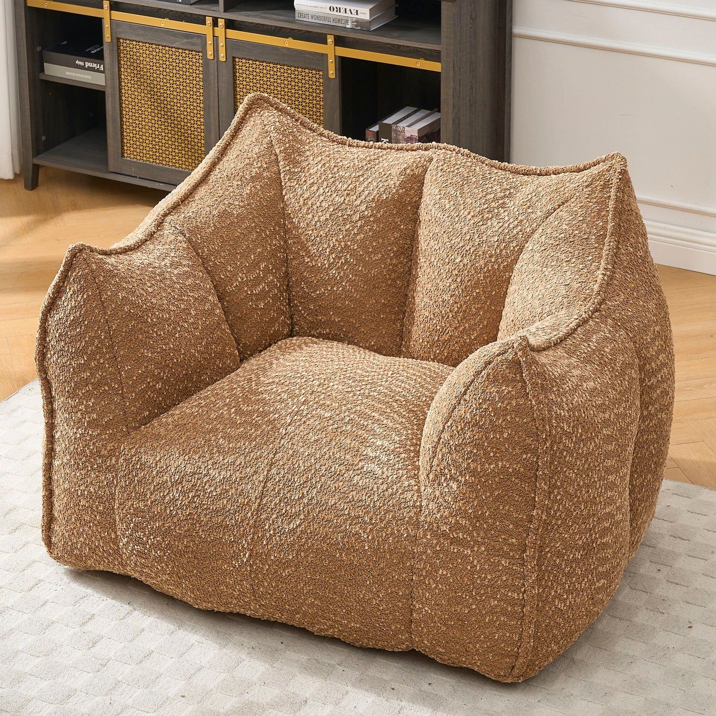 Comfortable Chenille Sofa Chair with Resilient Foam Cushion