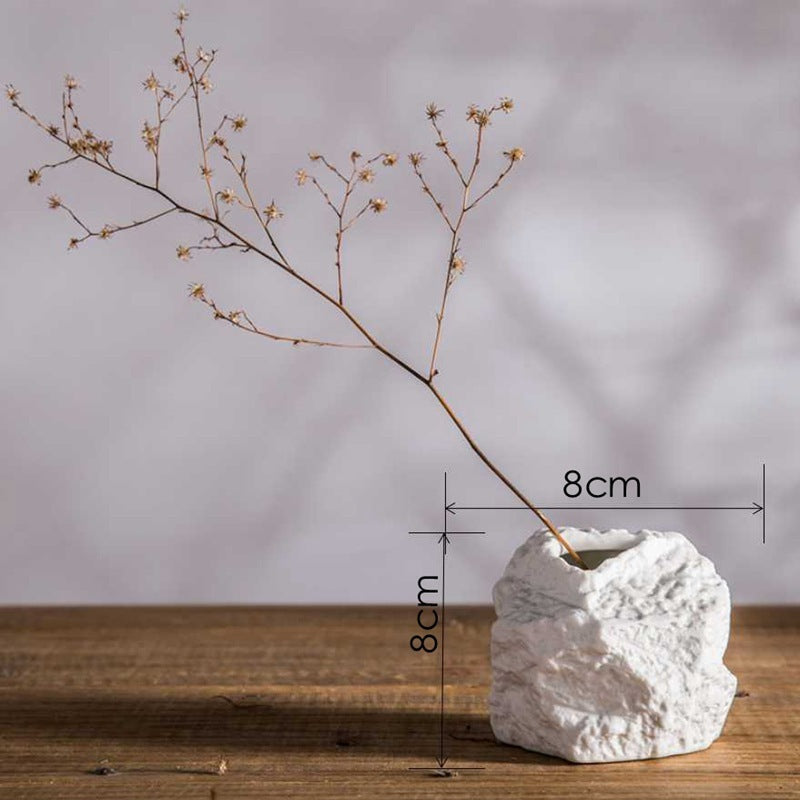 Modern Marble Ceramic Stone Flower Vase Creative Home Decoration Ornament