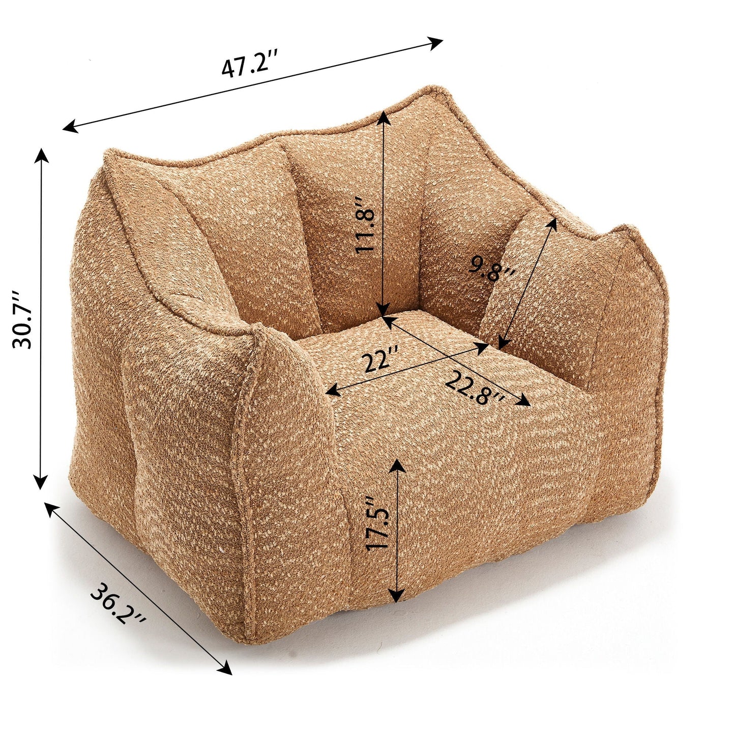 Comfortable Chenille Sofa Chair with Resilient Foam Cushion
