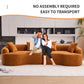 4-Seater Fabric Sofa with Sponge Cushions and Pillows