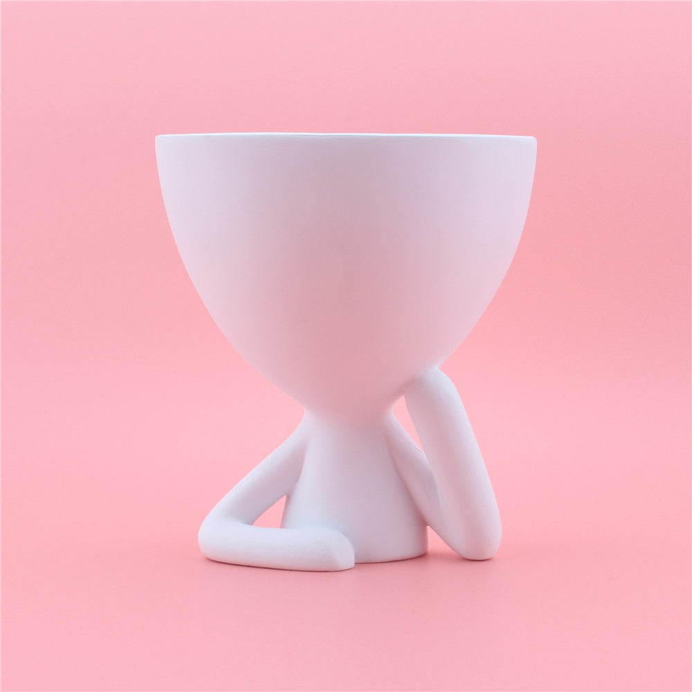Cartoon Cheek Support Abstract Figurine Creative Desktop Home Decoration
