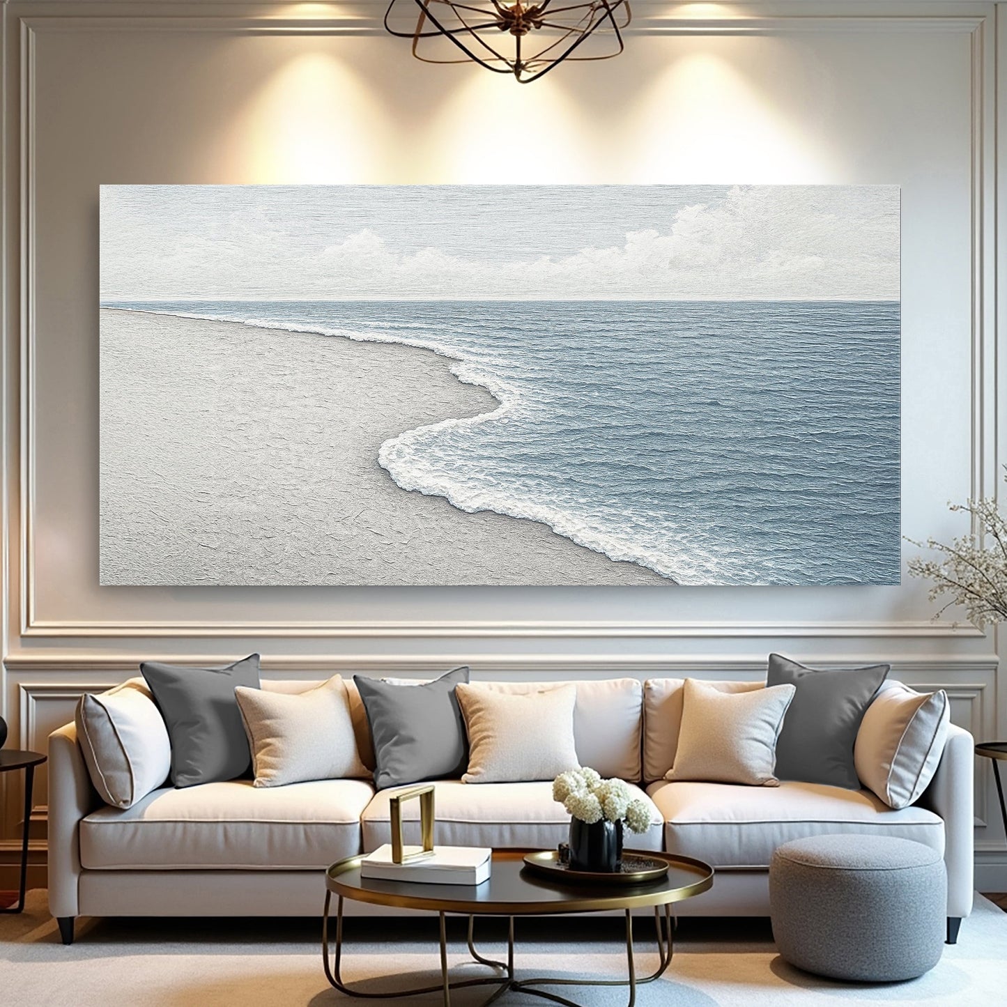 Abstract Beach Shore Wall Art for Home Decor