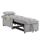 4 in 1 Multi-Function Single Sofa Bed with Storage Pockets Gray