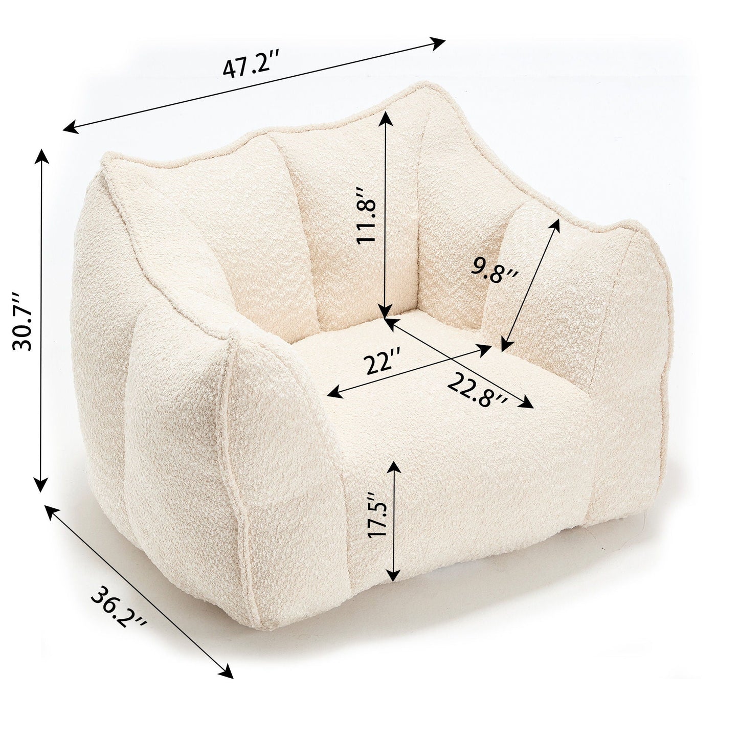 Comfortable Chenille Sofa Chair with Resilient Foam Cushion