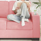 Modern Snowfleece 3-Seater Sofa with Built-In Cup Holders