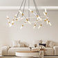 41-Inch White Gold Modern Chandelier Light Fixture