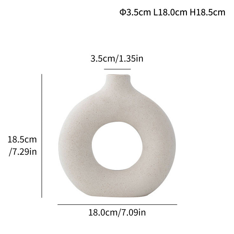 Unglazed Spotted Ceramic Vase Modern Home Decoration Ornament