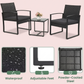 3-Piece Outdoor Patio Furniture Set – Wicker Chairs + Bar Table with Cushions