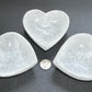 Selenite Satin Spar Crystal Heart Bowl Carved Decorative Home Accent