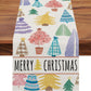 Christmas Trees Merry Xmas Table Runner, Seasonal Winter Holiday Kitchen Dining Table Decoration For Indoor Outdoor Home Party Decor 13 X 72 Inch