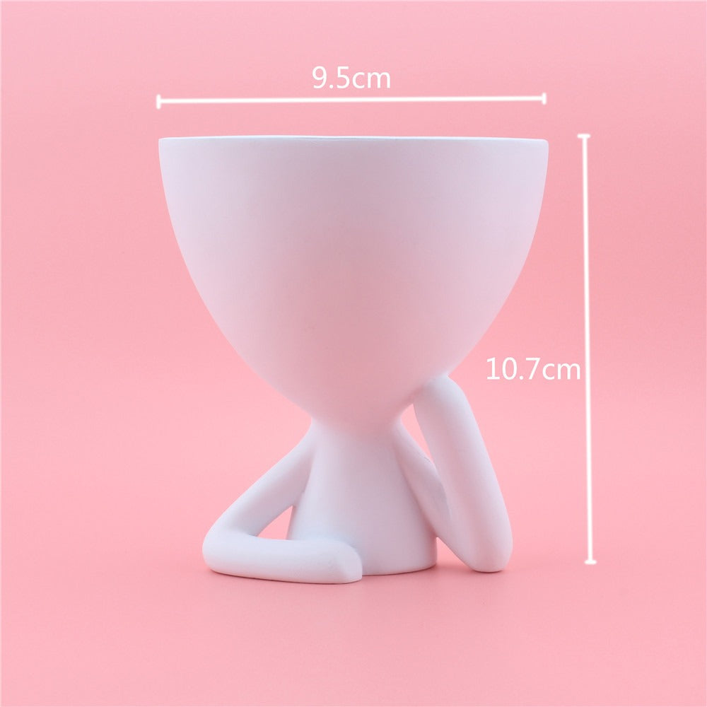 Cartoon Cheek Support Abstract Figurine Creative Desktop Home Decoration