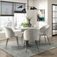 Velvet Upholstered Side Chairs Set with Metal Legs