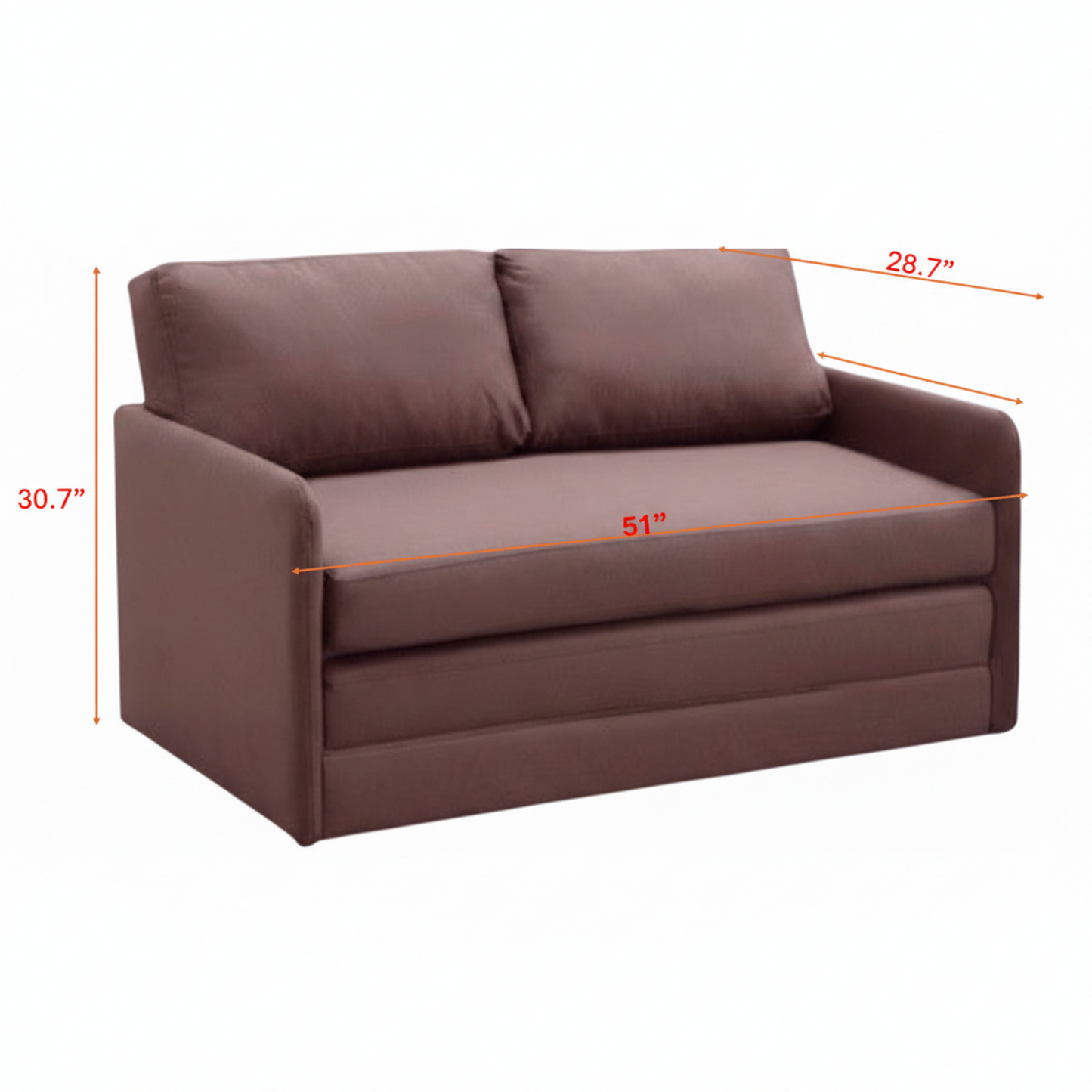 Kathy Collection Fabric Upholstered Modern Loveseat Sleeper Sofa