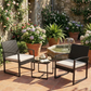 3-Piece Outdoor Patio Furniture Set – Wicker Chairs + Bar Table with Cushions