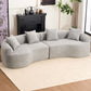 4-Seater Fabric Sofa with Sponge Cushions and Pillows
