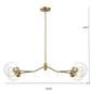 Jewel 4-Light Clear Gold Chandelier Ceiling Hanging Fixture