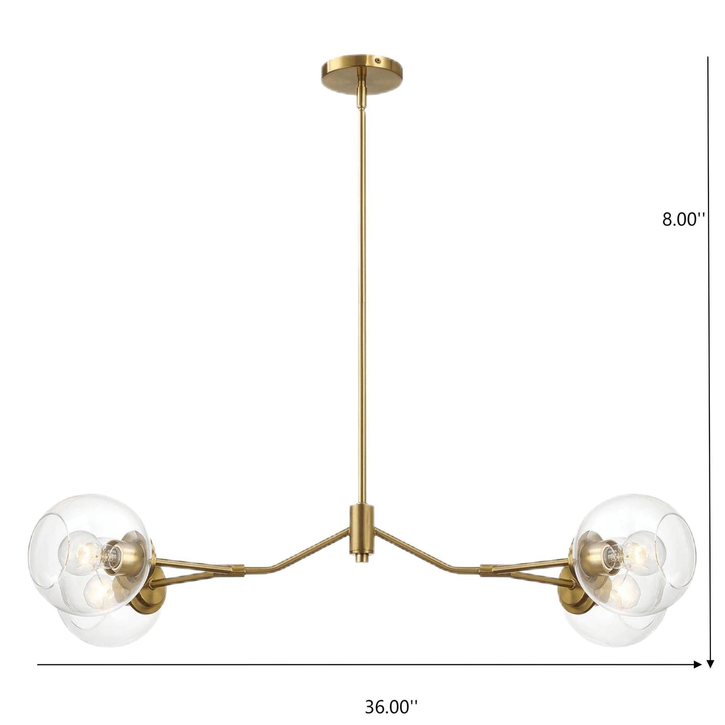 Jewel 4-Light Clear Gold Chandelier Ceiling Hanging Fixture