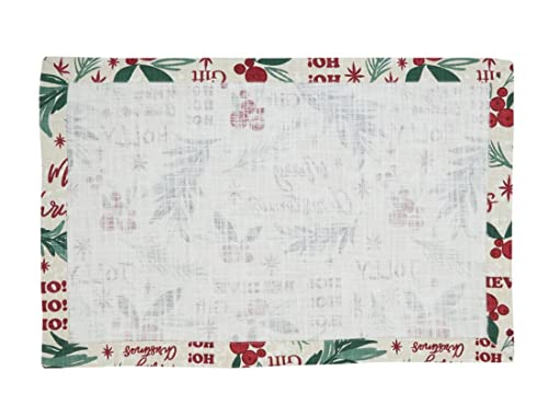 Fennco Styles Holly Christmas Cotton Table Runner