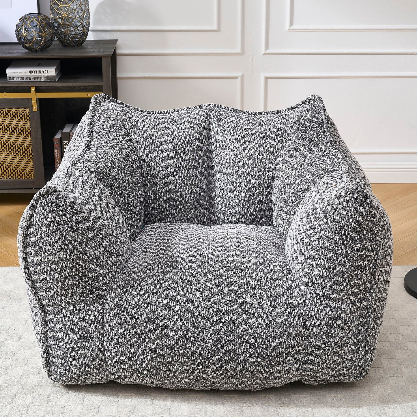 Comfortable Chenille Sofa Chair with Resilient Foam Cushion