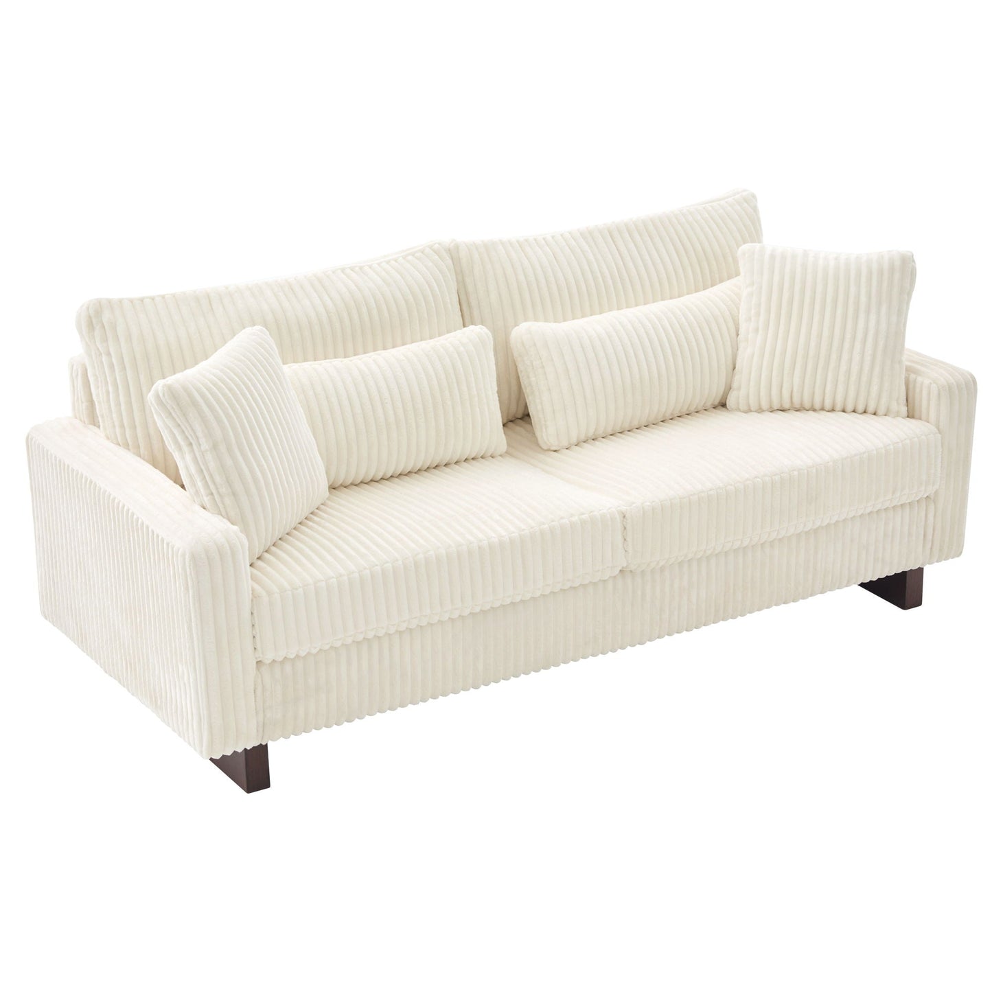 Modern Loveseat Sofa with Four Decorative Pillows Included