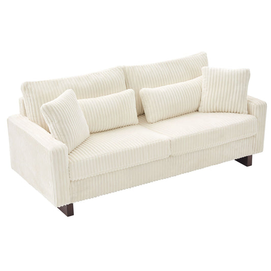Modern Loveseat Sofa with Four Decorative Pillows Included