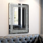 Large Silver Rectangular Wall Mirror for Home Décor