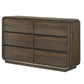 Flair 6-Drawer Dresser with Rounded Edges Brown Finish