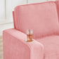 Modern Snowfleece 3-Seater Sofa with Built-In Cup Holders