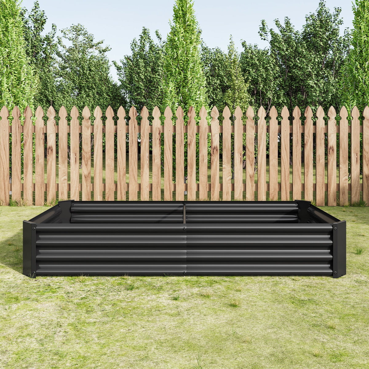 Raised Garden Bed Outdoor 6×3×1 ft Metal Raised Rectangle Planter Bed
