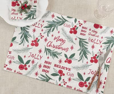Fennco Styles Holly Christmas Cotton Table Runner