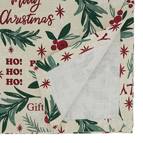 Fennco Styles Holly Christmas Cotton Table Runner