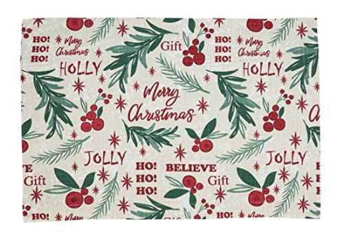 Fennco Styles Holly Christmas Cotton Table Runner
