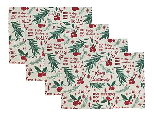 Fennco Styles Holly Christmas Cotton Table Runner