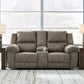Laresview - Dbl Reclining Loveseat with Console - Fossil